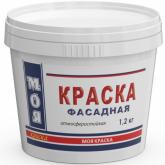 Краска фасадная (эконом) атмосферостойкая, полуматовая (белый) 1,2 кг