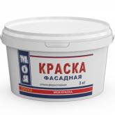 Краска фасадная (эконом) атмосферостойкая, полуматовая (белый) 3 кг